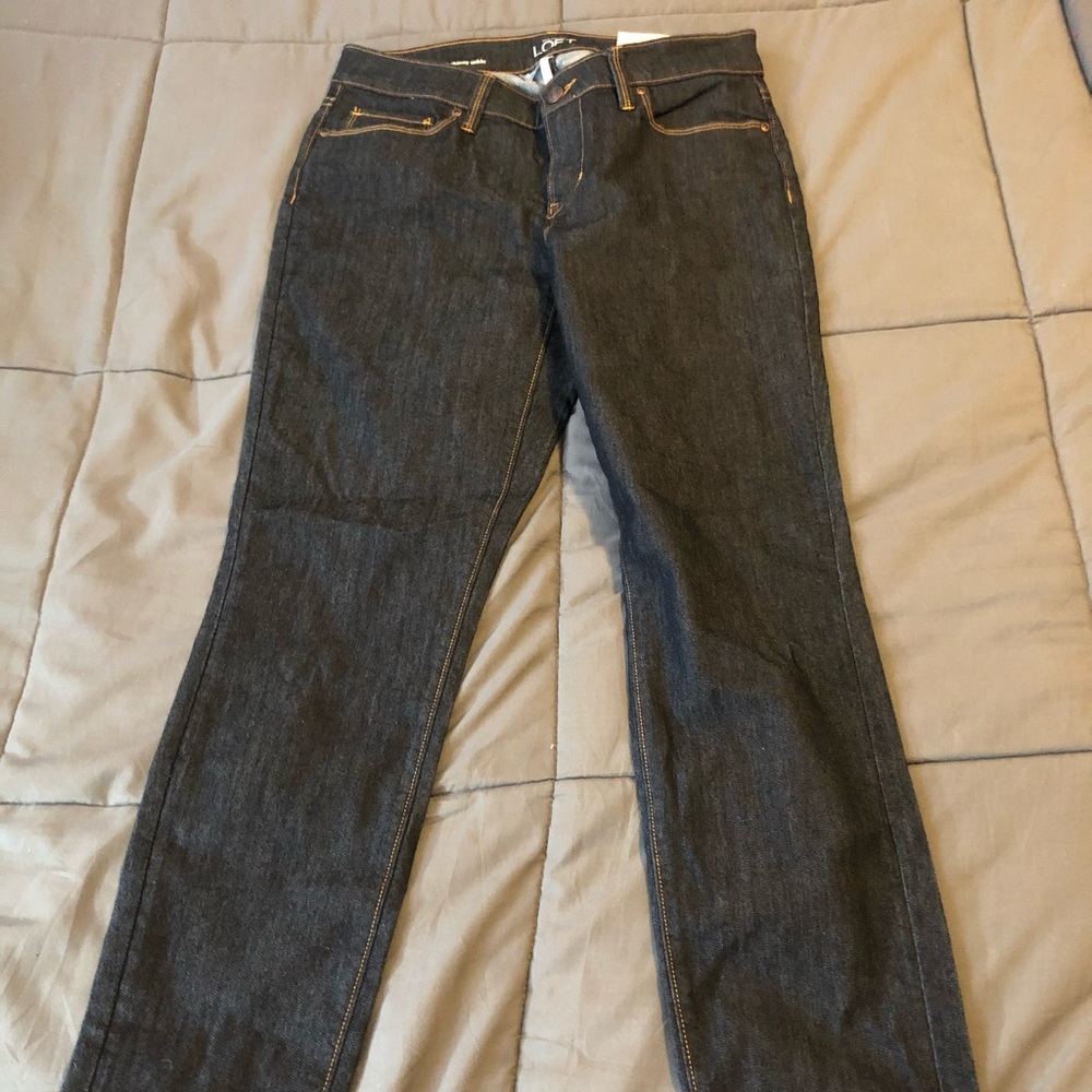 Loft Curvy Skinny Ankle Jeans Size 28/6 Dark Rinse